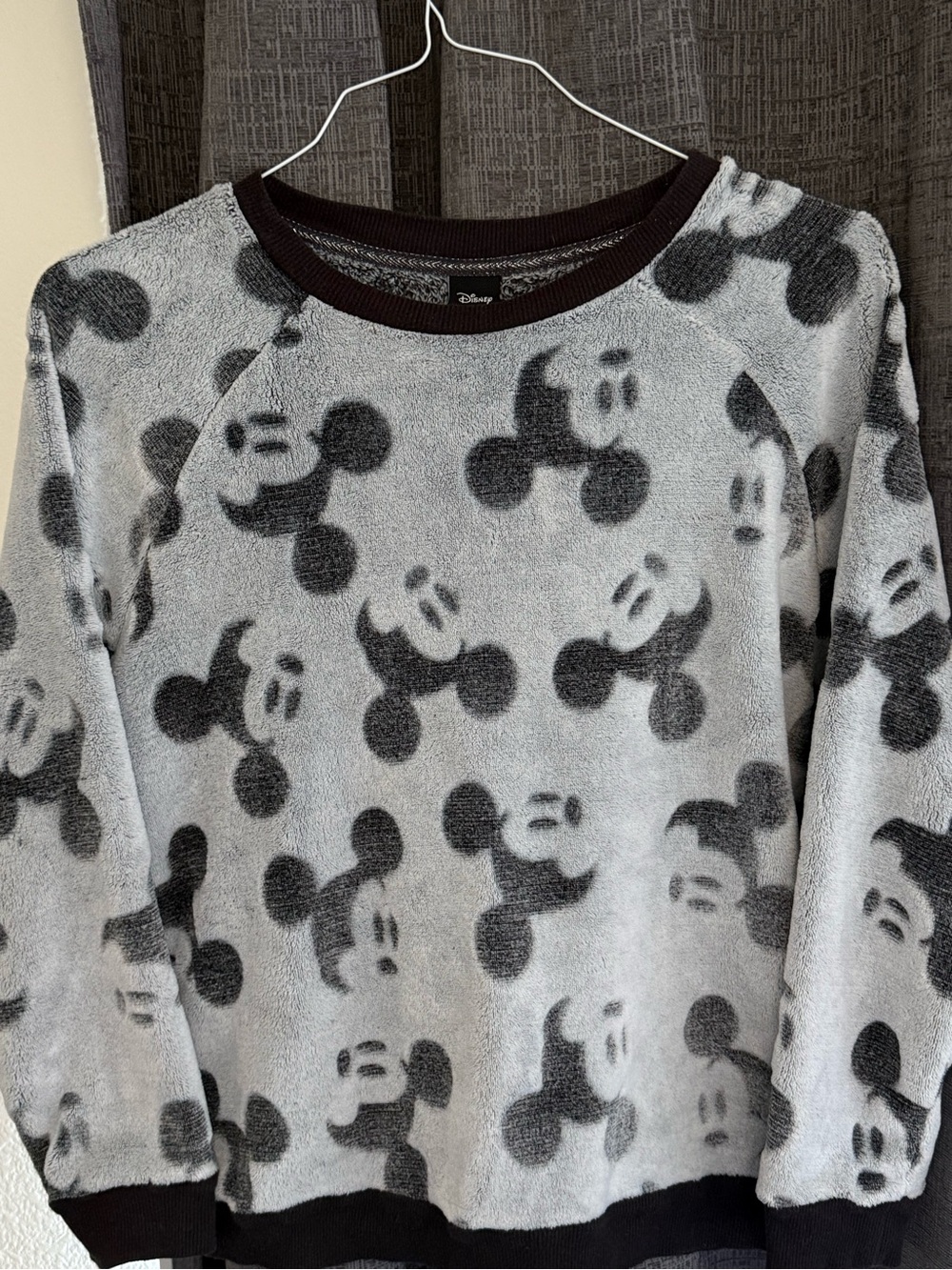 Disney Gray & Black Mickey Fleece Sweatshirt